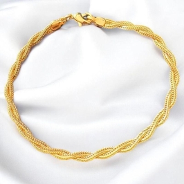 Pulseira Trançada Dois Fios 0,4mm