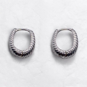 Brinco Argolinha Trabalhada Prata