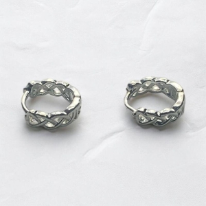 Brinco Argolinha Trançada Prata