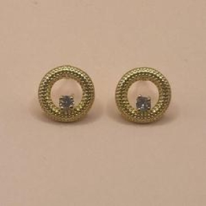 Brinco Aro Craquelado c/ 01 Zirconia