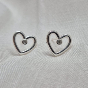 Brinco Coração Brilhante Central