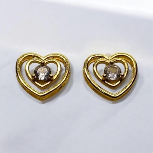 Brinco Corações c/ Brilhante