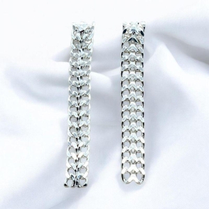 Brinco Trançado Flexivel Prata