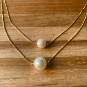 Corrente Dupla c/ 2 Perolas