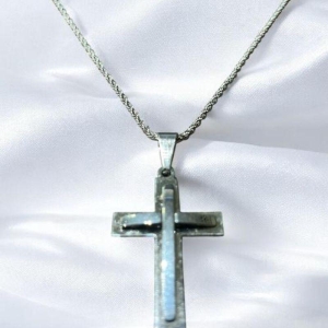 Corrente Fina Masculina c/ Crucifixo Aço Inox