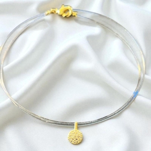 Corrente Fio de Nylon Pingente Cravejado