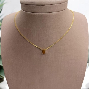 Corrente Pingente Gota Chapeada