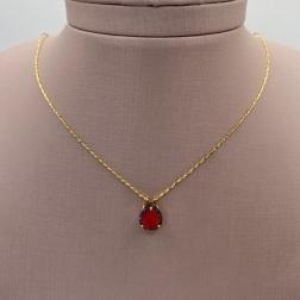 Corrente Pingente Vermelho Zirconias Color