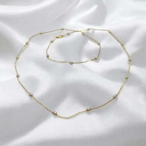 Corrente Veneziana com Perolas 4mm 80cm