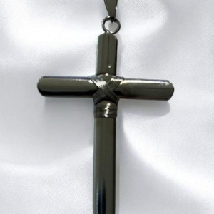 Pingente Crucifixo Largo Aço Inox