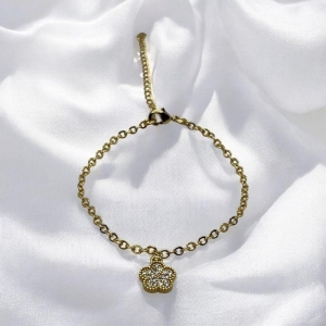 Pulseira c/ Pingente Flor Brilhante