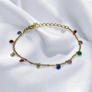 Pulseira Grume com Pedras Coloridas