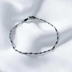 Pulseira Torcida Fina Aço Inox