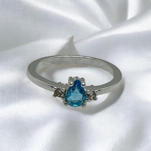 Anel Brilhantes Gota Aqua