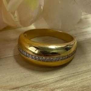 Anel Abaulado Cravejado