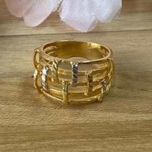 Anel com Caneta de Ródio Alternada