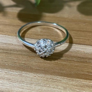 Anel Meia Lua Cravejado em Zircônias