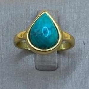 Anel Pedra  Verde Água