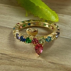 Anel Pedras Coloridas
