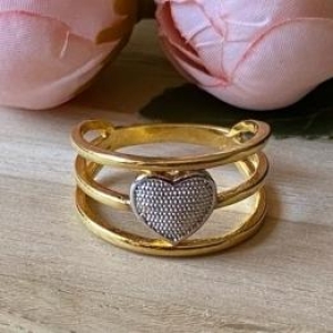 Anel Triplo Coração