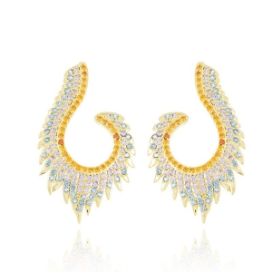 Brinco Franja Zirconias Coloridas