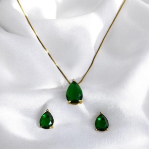 Conjunto Br/Cr Gota Verde