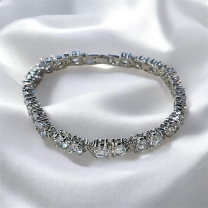 Pulseira Brilhantes Aço Inox