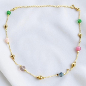 Chocker Pedra Naturais Coloridas