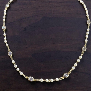 Colar Perola Brilhantes Ovais