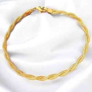 Pulseira Trançada Dois Fios 0,4mm