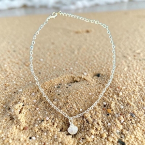 Tornozeleira Malha Coraçãozinho c/ Concha