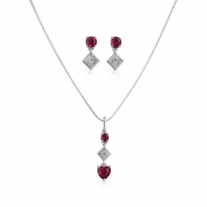 Conjunto Pedras Vermelhas e Losangos