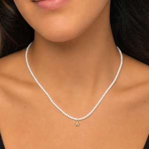 Colar Pedras Amazonita 2mm Pingente Estrela