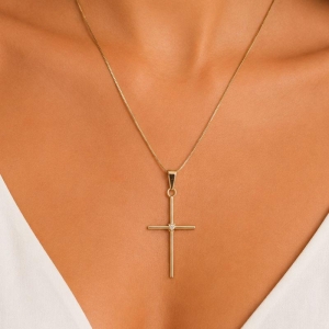 Corrente Veneziana com Crucifixo Liso Detalhes na Junção