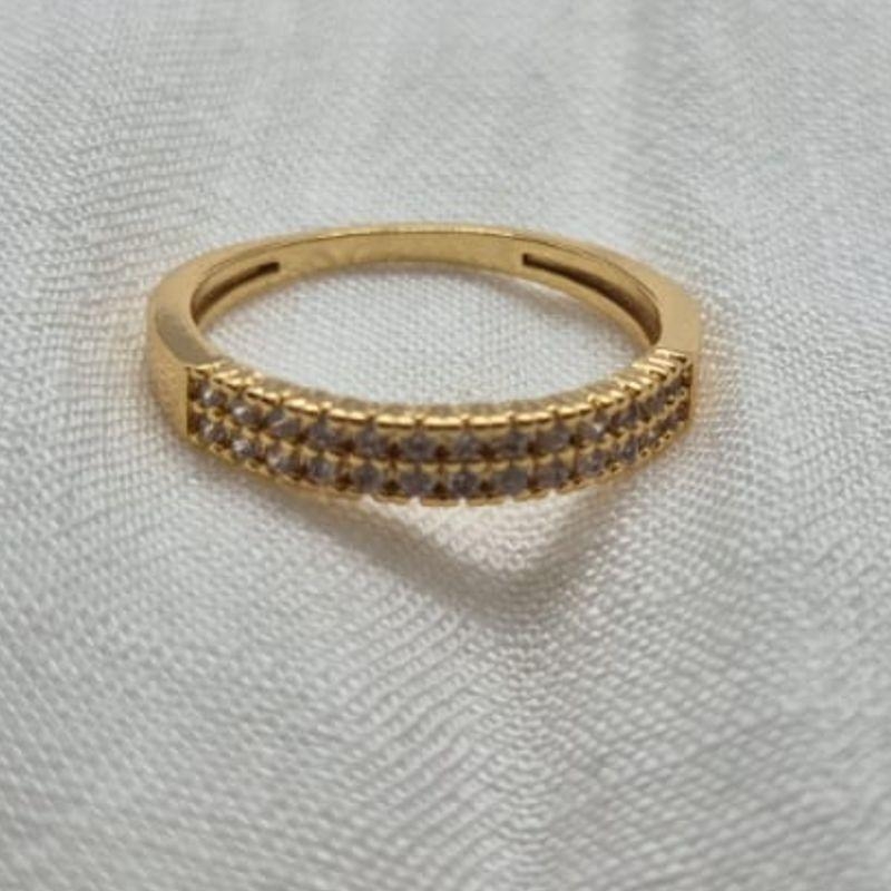 Anel Brilhantes 2 Filas