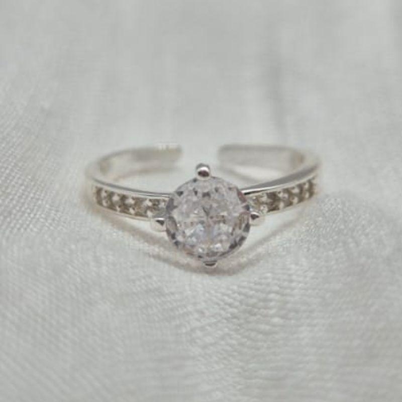 Anel Regulável Brilhante Solitário