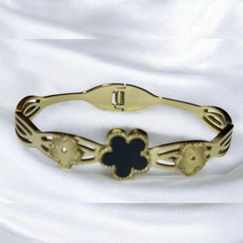 Bracelete Aço Inox Dourado c/ Mola