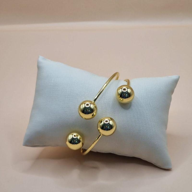 Bracelete Quatro Esferas Pequenas Dourado