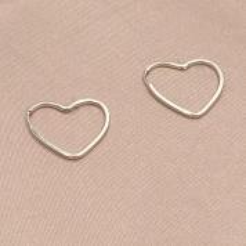 Brinco Argola Coração Prata 925