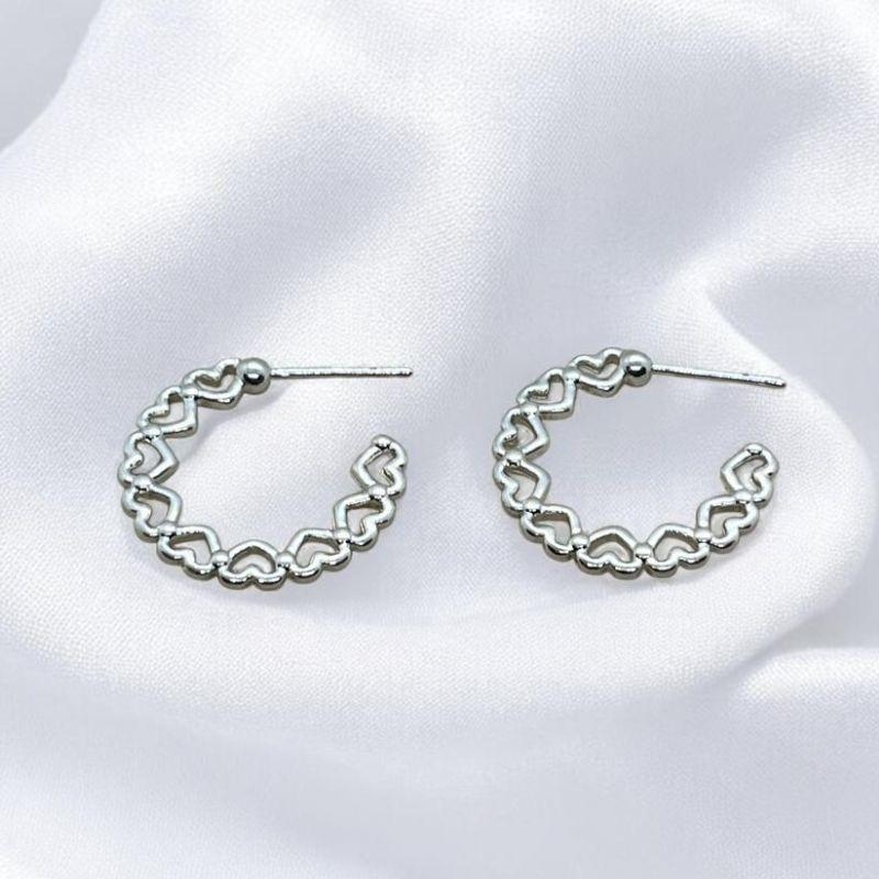 Brinco Argola Corações