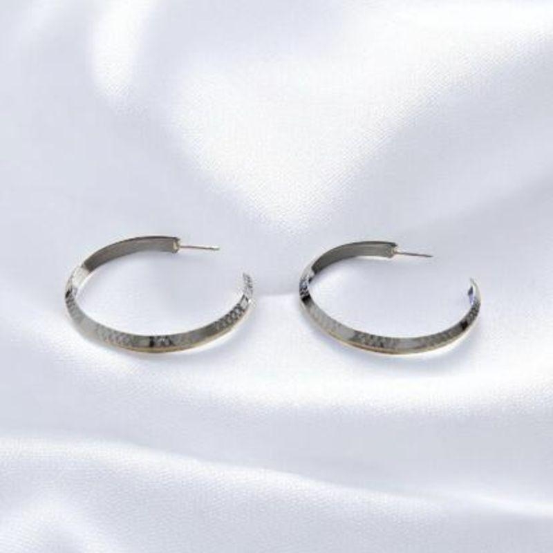 Brinco Argola Grande Detalhado Aço Inox