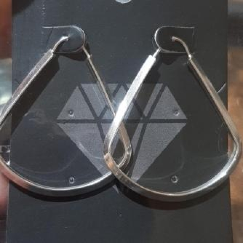 Brinco Argola Larga Grande Prata 925