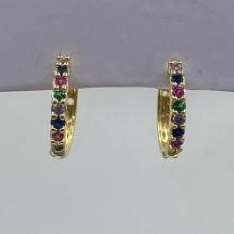 Brinco Argola Pequena c/ Zirconias