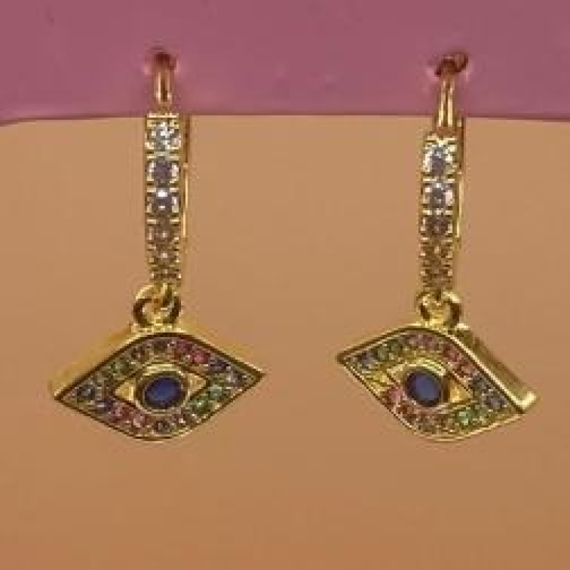 Brinco Argolinha c/ Olho Grego Color