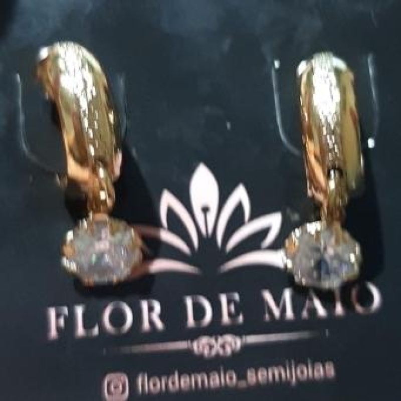 Brinco Argolinha Pingente Brilhante