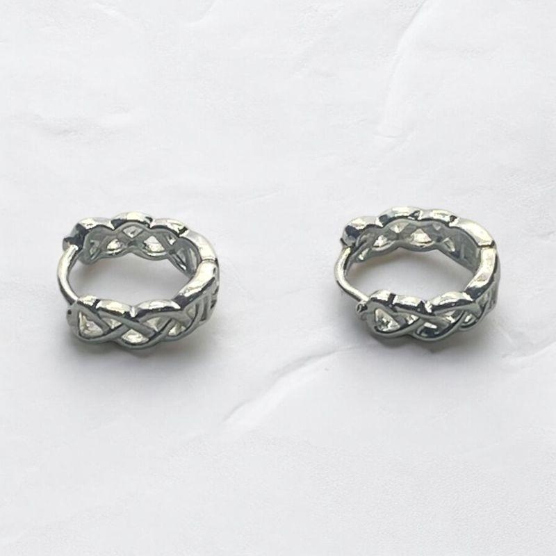 Brinco Argolinha Trançada Prata