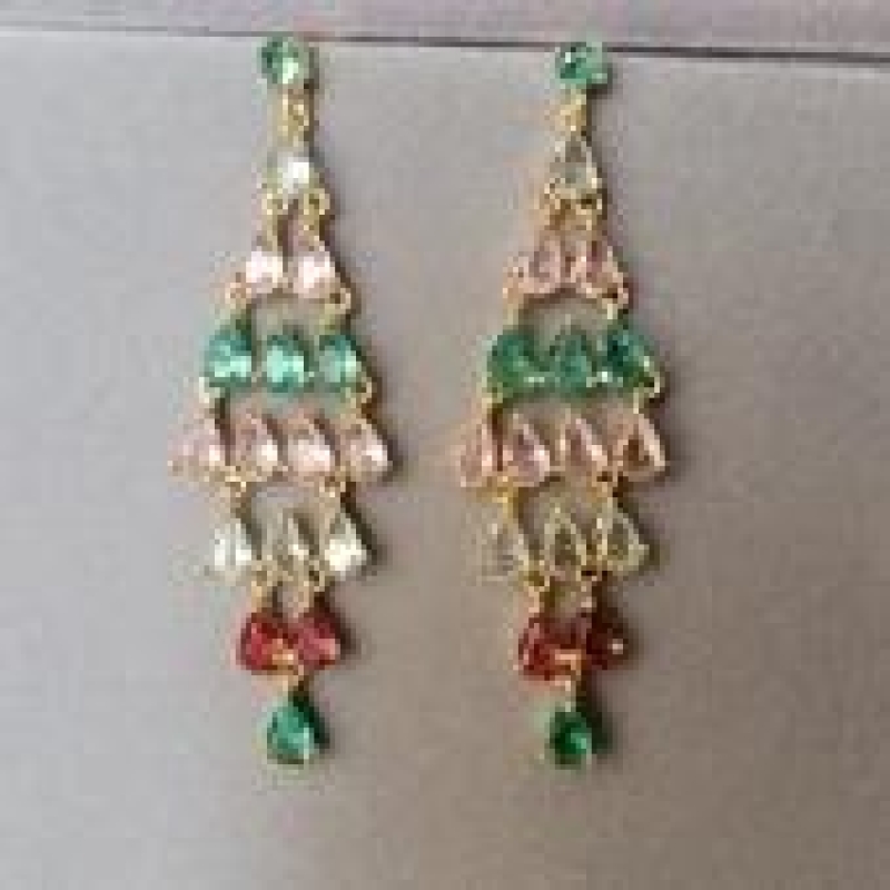 Brinco cascata pedras  color