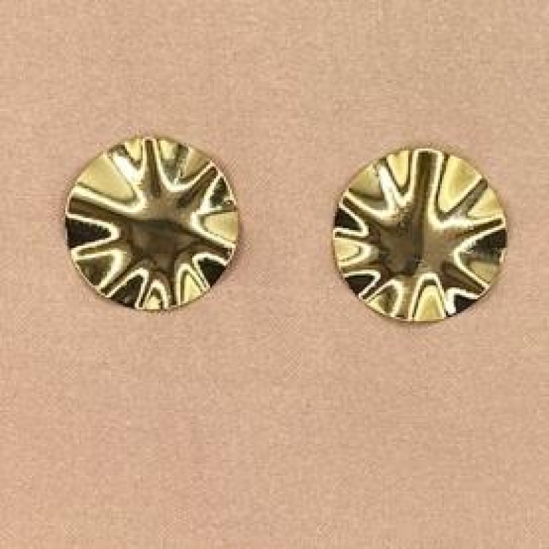 Brinco Chapeado Redondo Ondulado