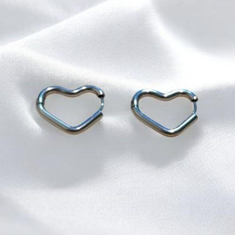 Brinco Coração Aço Inox