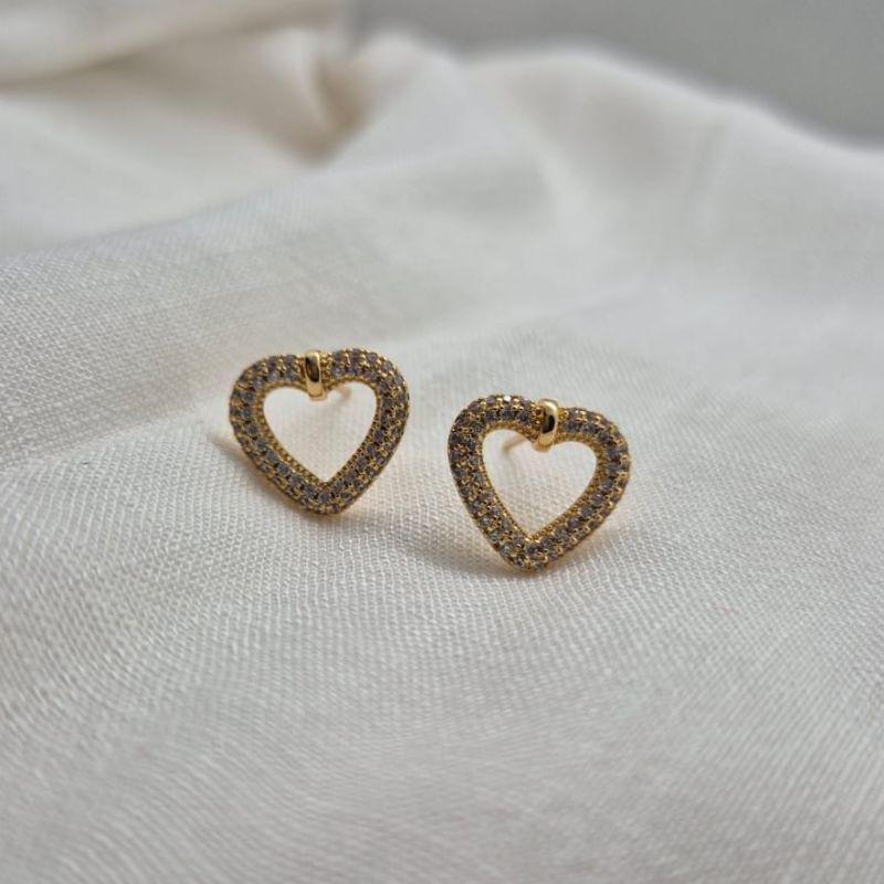 Brinco Coração Brilhantes